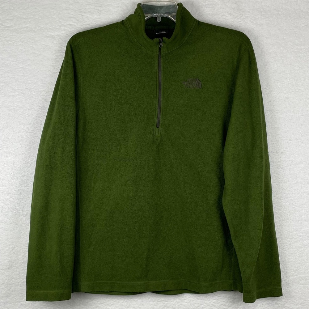 The North Face Men's XL TKA‎ 100 Glacier Quarter Zip Fleece Pullover Olive Green